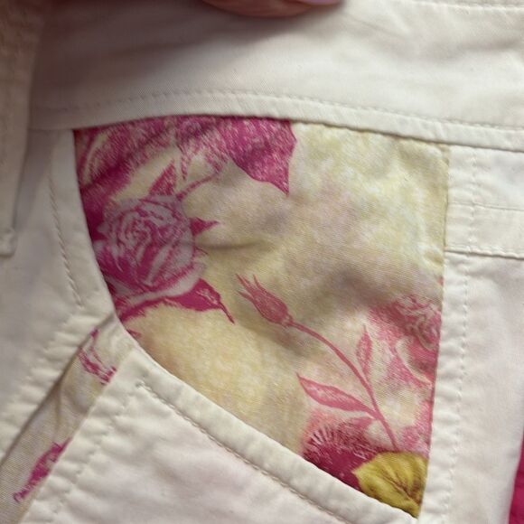 Jean Paul Gaultier white   Pants with Floral Accents, size 28 - Picture 3 of 11